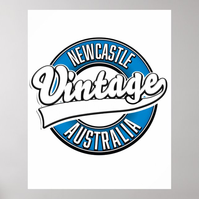 Affiche Logo de style vintage Newcastle australia (Devant)