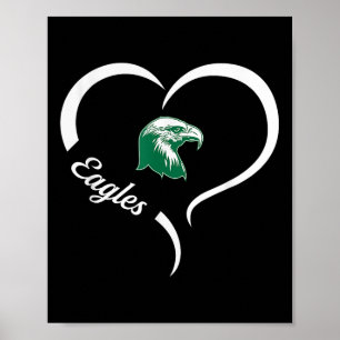 Affiche Logo de Thatcher Eagles Slogan demi-coeur