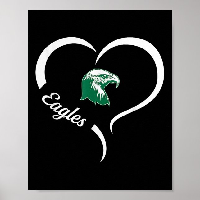Affiche Logo de Thatcher Eagles Slogan demi-coeur (Devant)