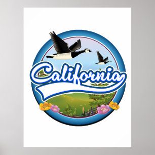Affiche logo de vacances de California Geese