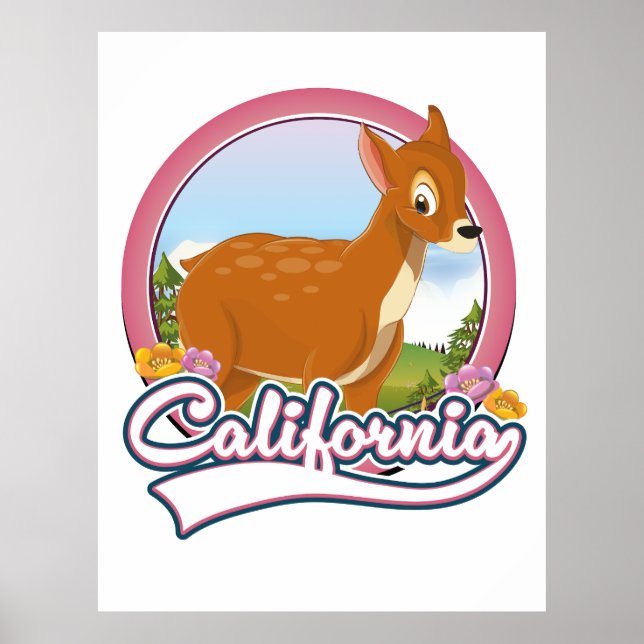 Affiche logo de vacances de cerf de Californie (Devant)