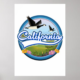 Affiche Logo de vacances des oies de Californie