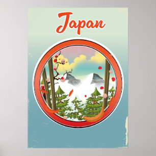 Affiche logo de voyage au Japon