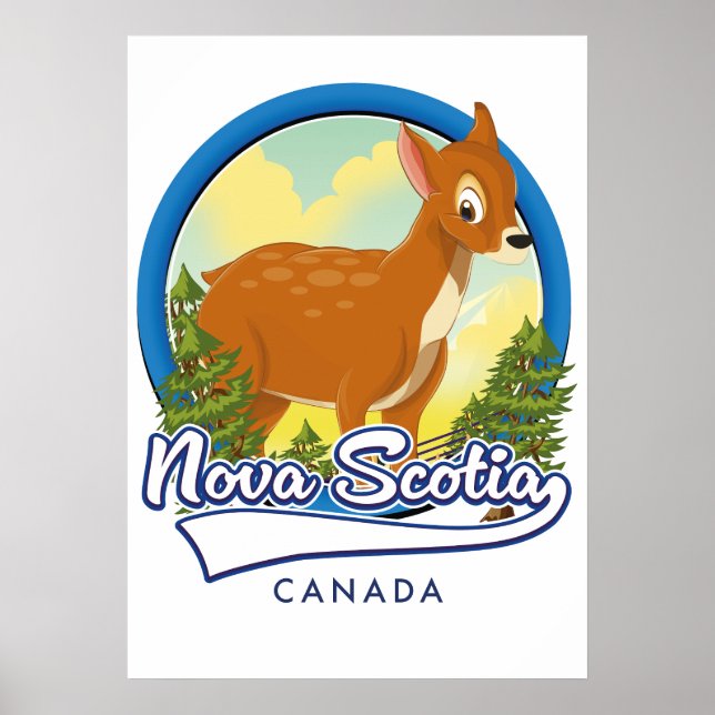 Affiche Logo de voyage de la Nouvelle-Écosse Canada (Devant)
