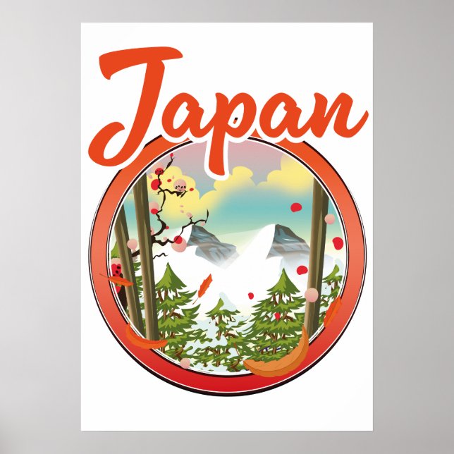 Affiche logo de voyage du Japon (Devant)