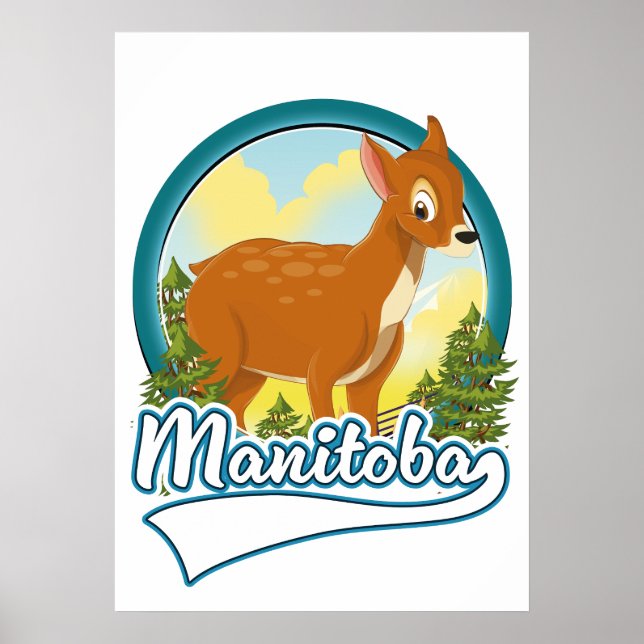 Affiche Logo de voyage du Manitoba Canada (Devant)