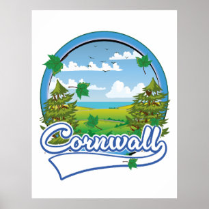 Affiche logo de voyage en Cornouailles