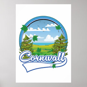 Affiche logo de voyage en Cornouailles