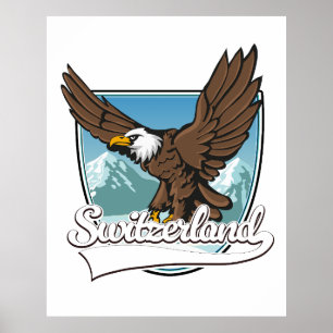 Affiche Logo de voyage en Suisse