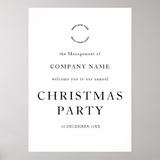 Affiche Logo d'entreprise Bienvenue à la fête de Noël