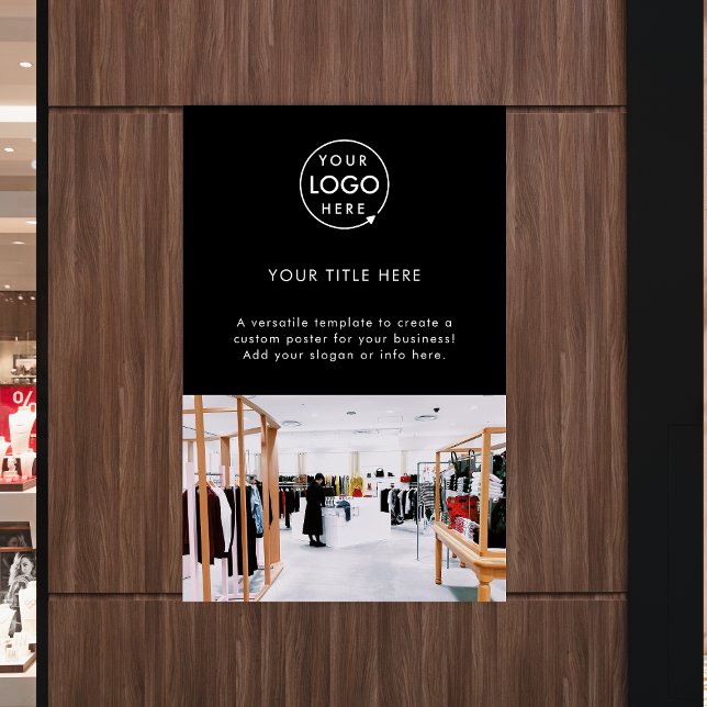 Affiche Logo d'entreprise Black Professional Photo promoti (Créateur téléchargé)