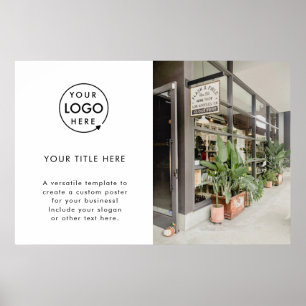 Affiche Logo d'entreprise   Blanc minimaliste moderne simp