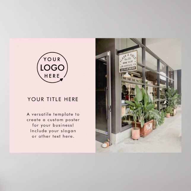 Affiche Logo d'entreprise | Photo promotionnelle rose pâle (Devant)