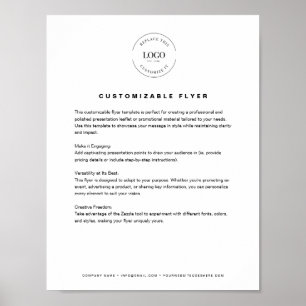 Affiche Logo d'entreprise texte site Web simple Personnali