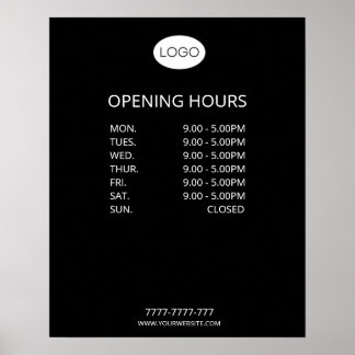 Affiche Logo des heures d'ouverture d'entreprise personnal