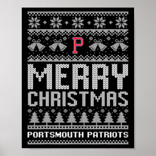 Affiche Logo des Patriotes de Portsmouth Joyeux Noël laid