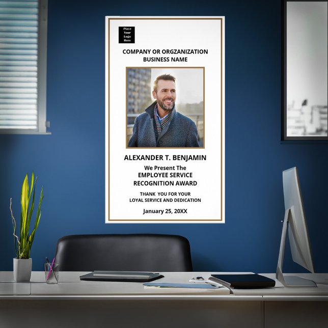 Affiche Logo des Prix de reconnaissance des employés Perso (Employee Recognition Awards Logo Personalize Poster for the deserving employee or staff. )