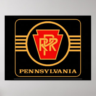 Affiche Logo du chemin de fer de Pennsylvanie, noir et or