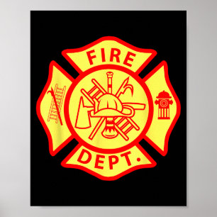 Affiche Logo du département des pompiers Symbole uniforme