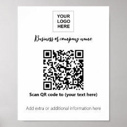 Affiche Logo du modèle d'entreprise code qr
