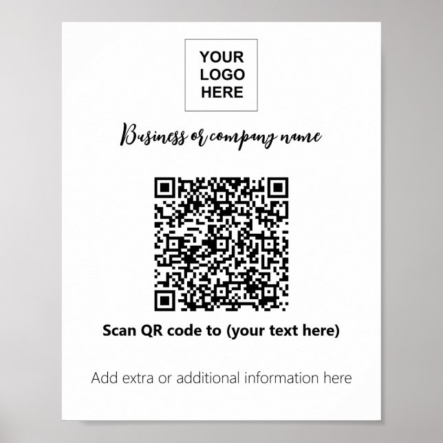 Affiche Logo du modèle d'entreprise code qr (Devant)