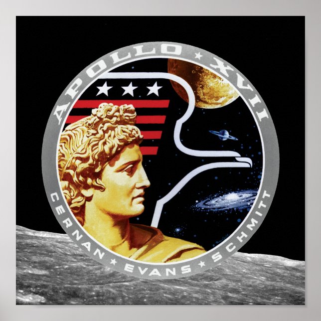 Affiche Logo du patch de mission NASA Apollo 17 (Devant)