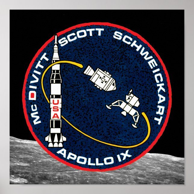 Affiche Logo du patch de mission NASA Apollo 9 (Devant)