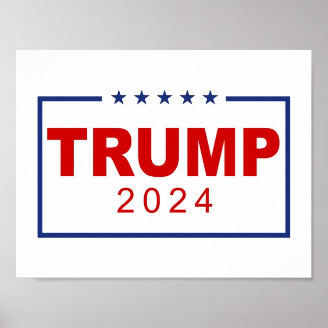 Affiche Logo du rectangle classique Trump 2024 (Devant)