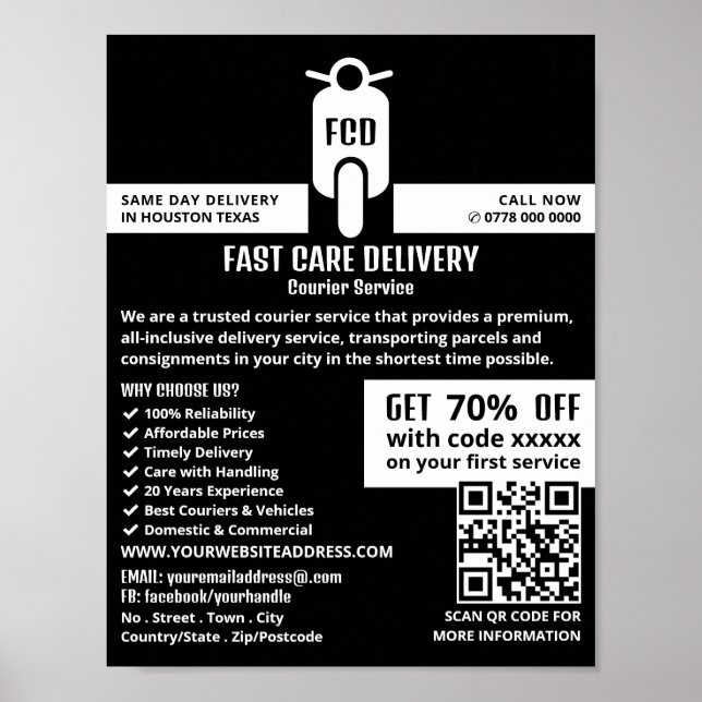 Affiche Logo du service de messagerie, publicité du servic (Devant)