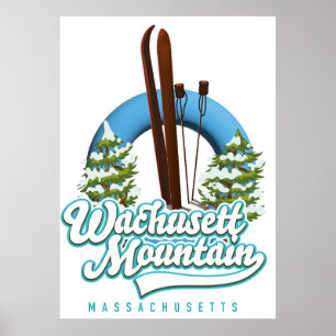 Affiche Logo du ski du Massachusetts de Wachusett Mountain