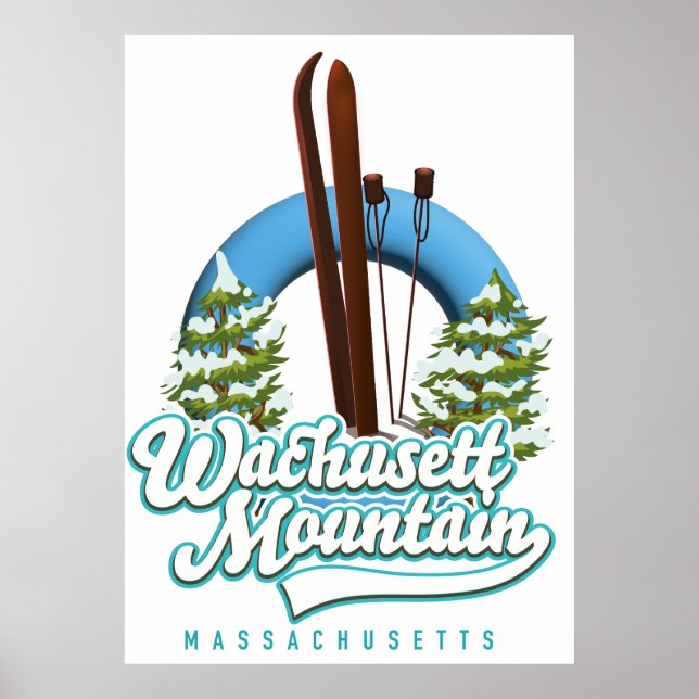 Affiche Logo du ski du Massachusetts de Wachusett Mountain (Devant)