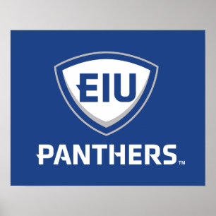 Affiche Logo Eastern Illinois Panthers Shield & Wordmark