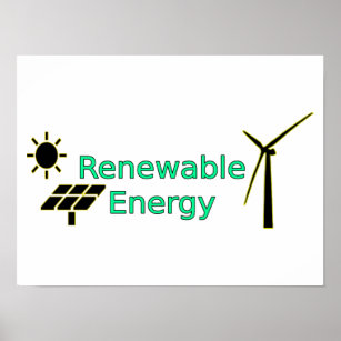 Affiche Logo Énergie renouvelable Panneaux solaires Turbin