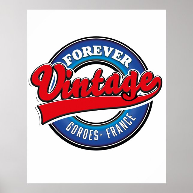 Affiche logo forever vintage Gordes France (Devant)