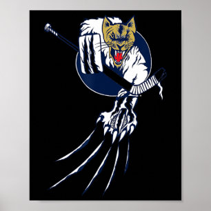 Affiche Logo Gardien de but Ice Beast Hockey Chat de la Ju