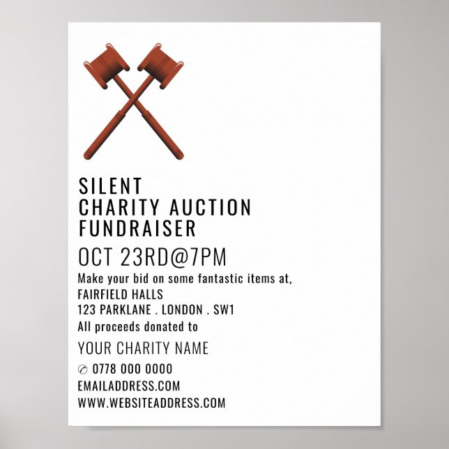 Affiche Logo Gavels, Silent Charity Auction Event (Devant)