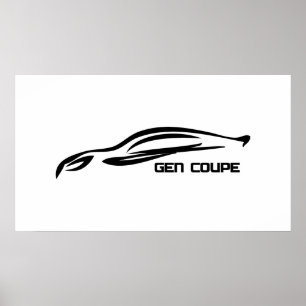 Affiche Logo Genesis Coupe Black Silhouette
