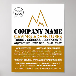 Affiche Logo Gold Mountain, Publicité pour l'aventure de l