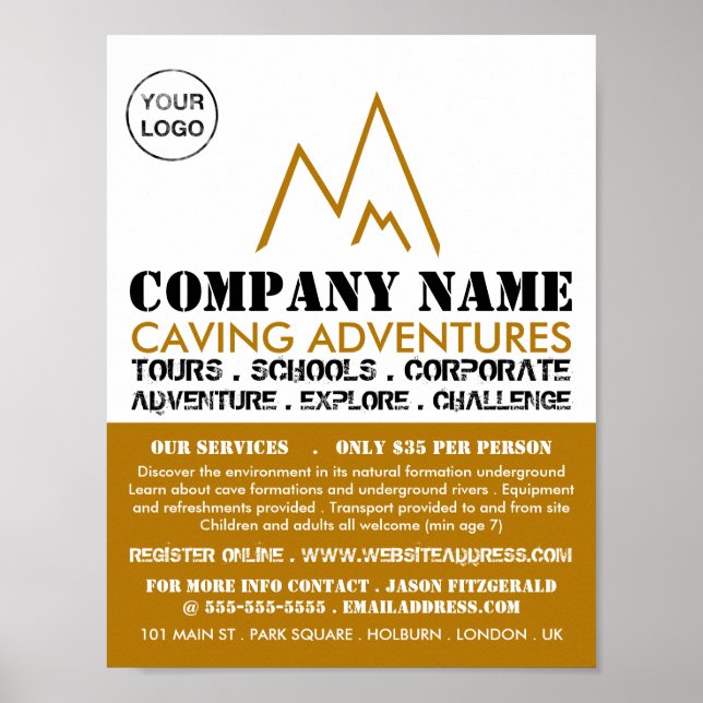 Affiche Logo Gold Mountain, Publicité pour l'aventure de l (Devant)