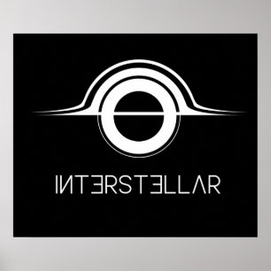 Affiche Logo Interstellar Gargantua blanc