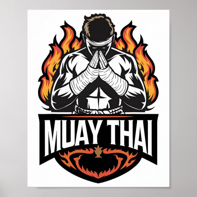 Affiche Logo Muay Thai - Thai Boxer Fighter (Devant)