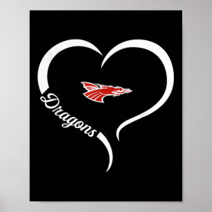 Affiche Logo New Palestine Dragons Demi-Coeur Slogan Hs