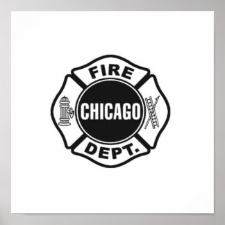 Affiche Logo noir du service incendie de Chicago