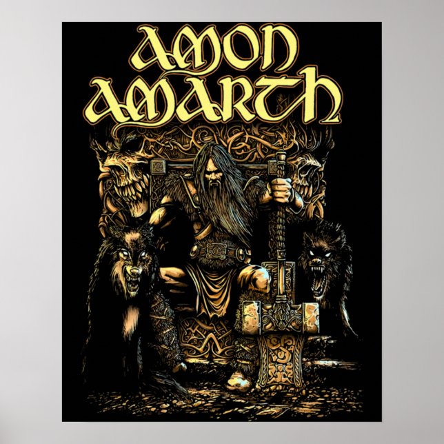 Affiche Logo officiel de la bande Amon Amarth Thor (Devant)