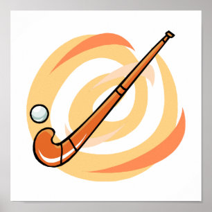 Affiche Logo orange de hockey sur gazon