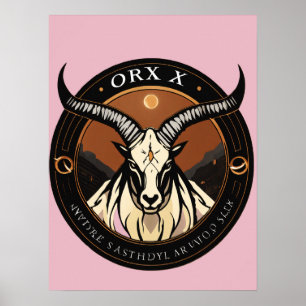 Affiche Logo Oryx – Silhouette élégante d'antilope