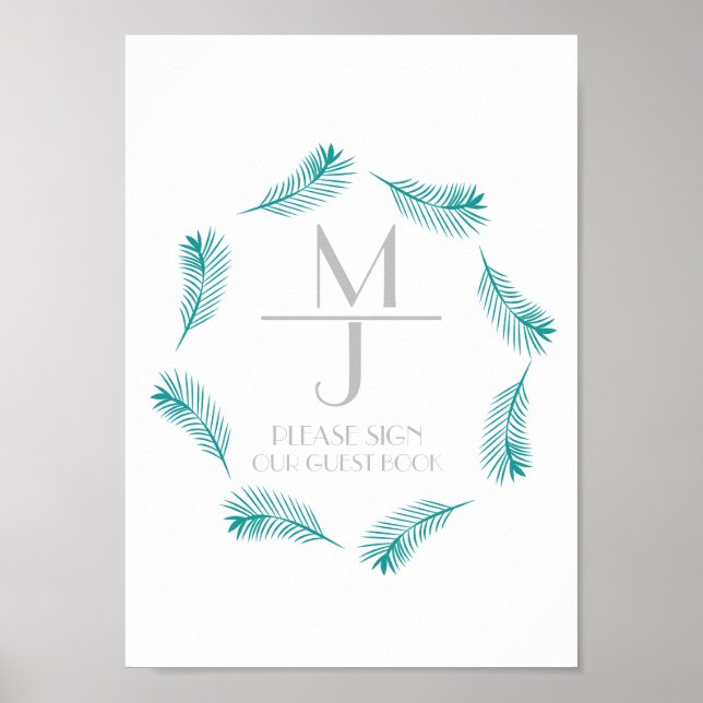 Affiche Logo Palm Leaf Mariage tropical Logo Signal (Devant)