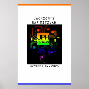 Affiche Logo personnalisé de l'événement Bar Mitzvah