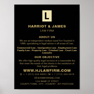 Affiche Logo Personnalisé, Services Juridiques Sleek Adver