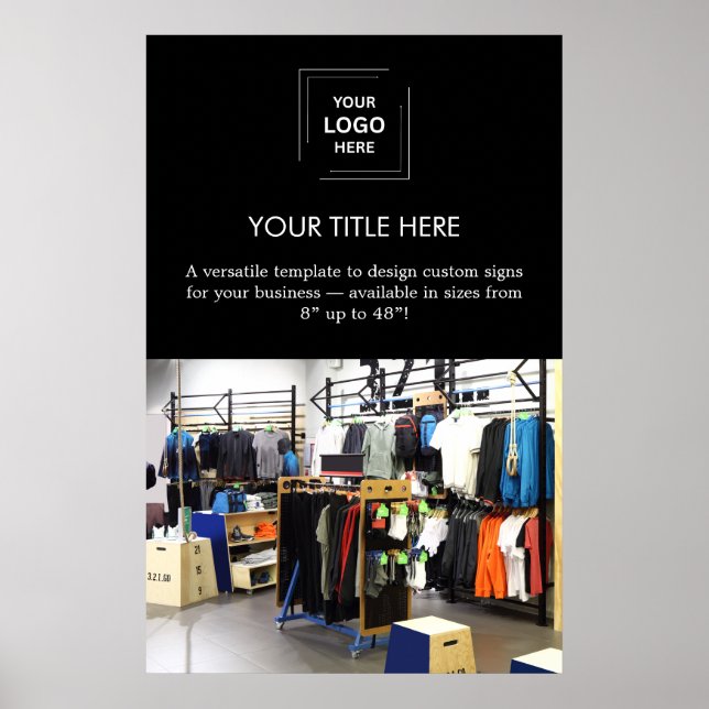 Affiche Logo professionnel noir promotionnel (Devant)